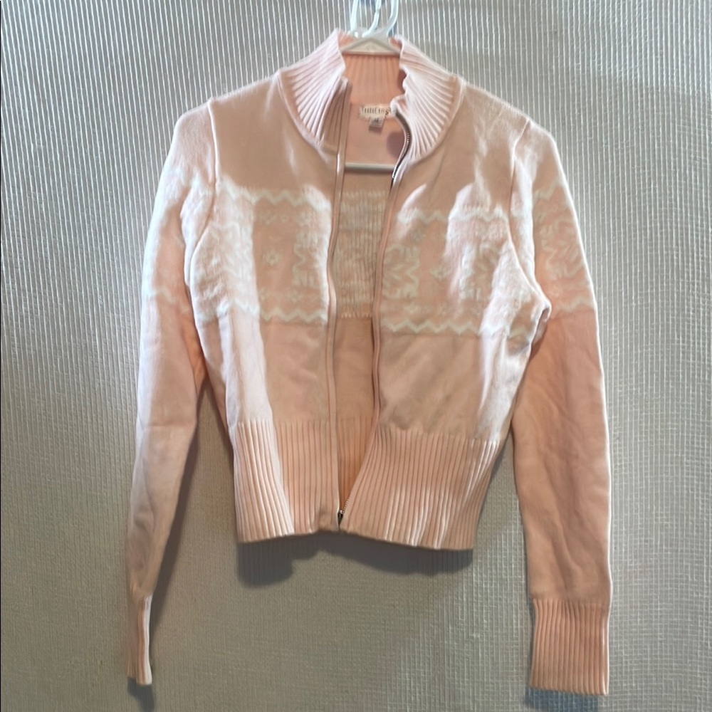 NWOT super soft plush Pink Zip-Up Cardigan size medium